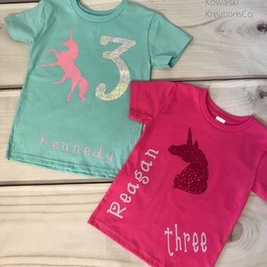 Toddler Girl Unicorn Custom Shirt.